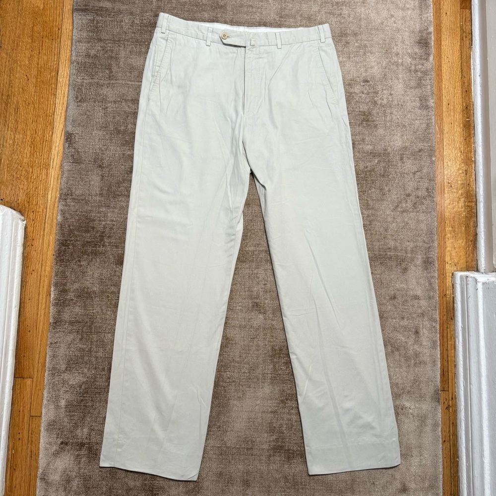 Men’s Ermenegildo Zegna Flat-Front Trouser in Cream fits sz 34 - Italian